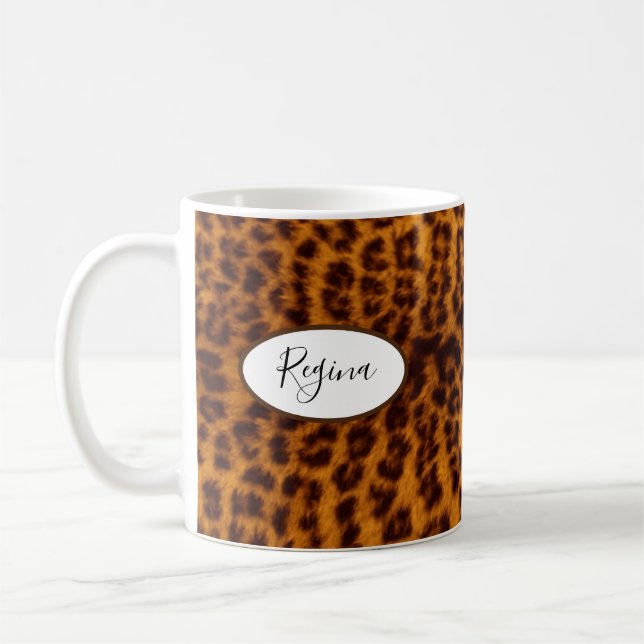 Caneca De Café Mug de Café Personalizado para Impressão do Leopar (Esquerda)