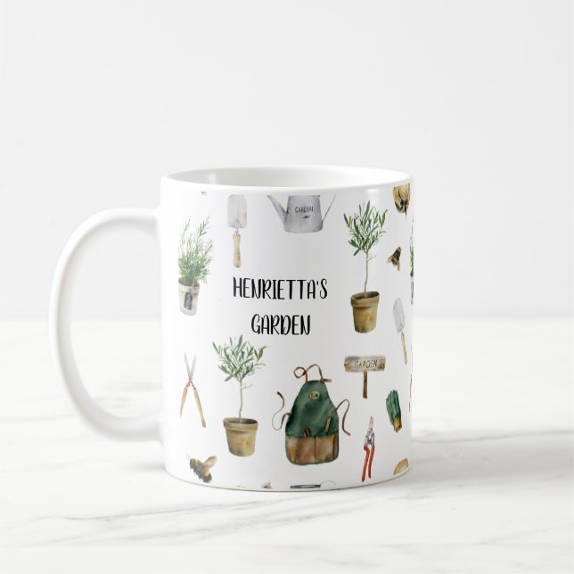 Caneca De Café Mug de café personalizado para jardinagem de aquar (Esquerda)