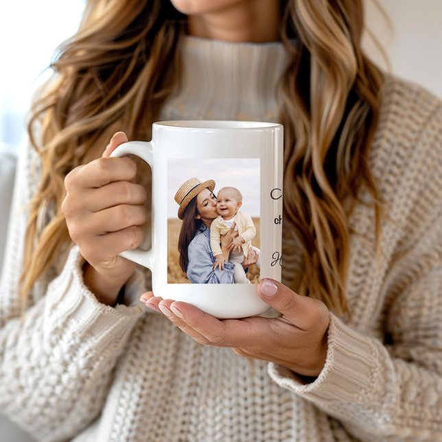Caneca De Café Mug de café personalizado para mamãe com fotos (Criador carregado)