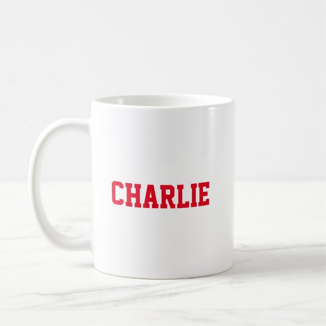 Caneca De Café Mug de café personalizado vermelho e branco (Esquerda)