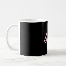 Mug de café preto 444 rosa