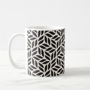 Caneca De Café Mug de café - Preto e Branco deixa Design padrão