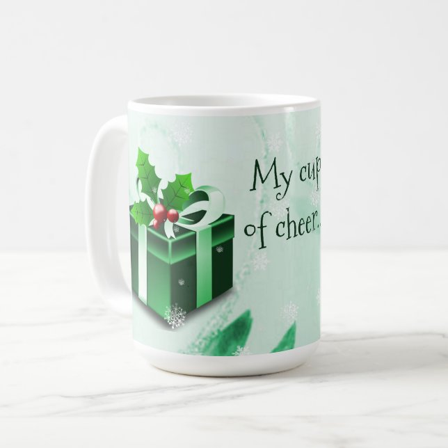 Caneca De Café Mug de café verde para presente de Natal (Frente Esquerda)