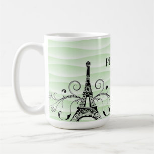 Caneca De Café Mug de café verde torre Eiffel