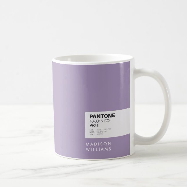 Caneca De Café Mug de Café Violeta Moderno | Taça personalizada m (Direita)