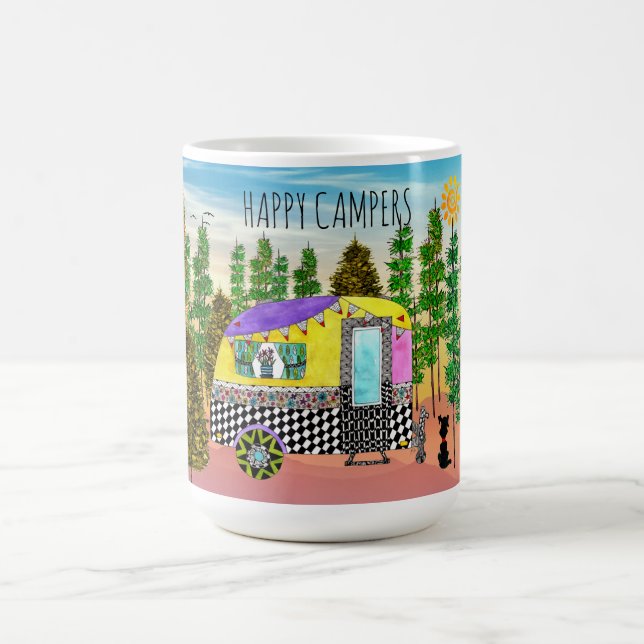Caneca De Café Mug de Campanha Feliz, Bonita e Colorida (Centro)