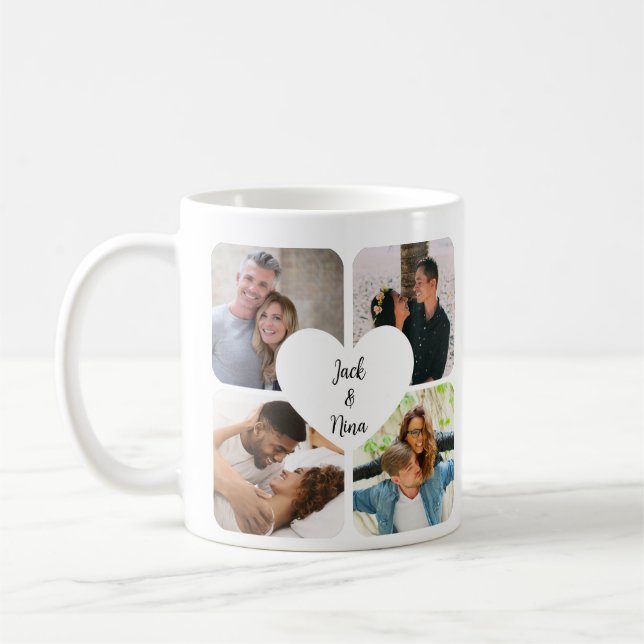 Caneca De Café Mug de Casal de Colagem Personalizada - Foto Perso (Esquerda)