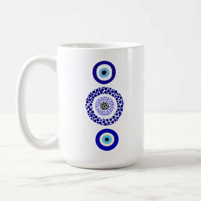 Caneca De Café Mug De Cerâmica De Olho Azul Personalizado (Esquerda)
