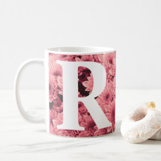 Caneca De Café Mug De Chrysanthemum, Rosa Monograma
