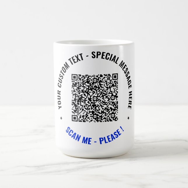 Caneca De Café Mug de código QR personalizado oferece a fonte de  (Centro)