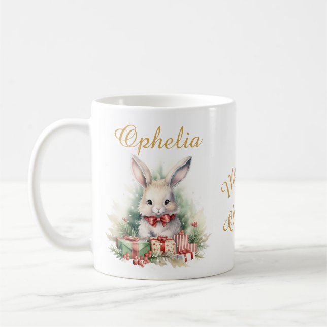Caneca De Café Mug de coelho de Natal (Esquerda)