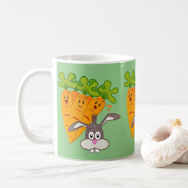 Caneca De Café Mug de coelho verde (Com Donut)