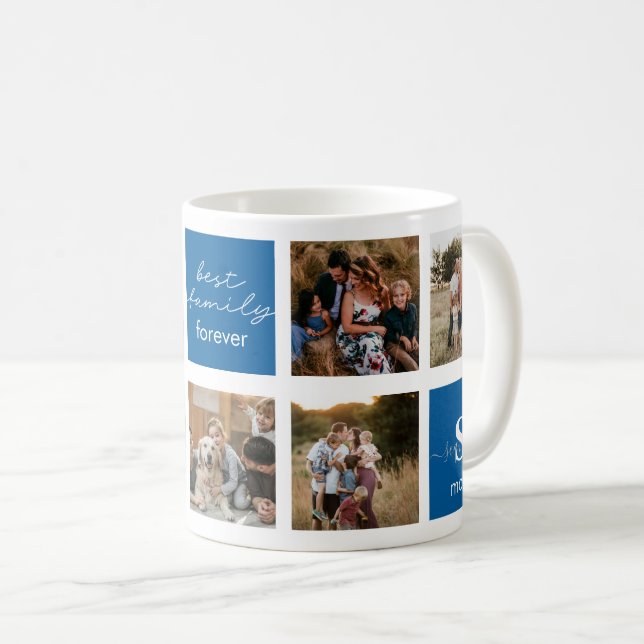 Caneca De Café Mug de Colagem de Fotos da Família Personalizada - (Frente Esquerda)