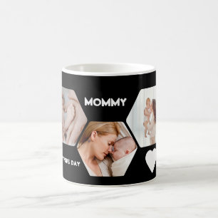 Caneca De Café Mug de colagem de fotos do primeiro dia de as mães