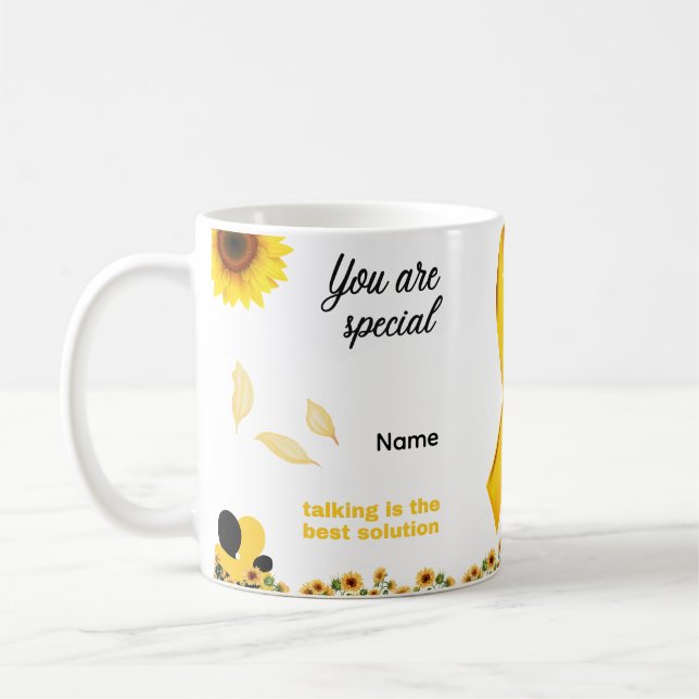 Caneca De Café Mug de Consciência Amarelo - Você É Especial (Esquerda)