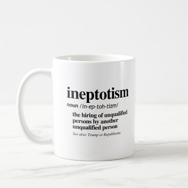 Caneca De Café Mug De Definição De Ineptotismo (Esquerda)