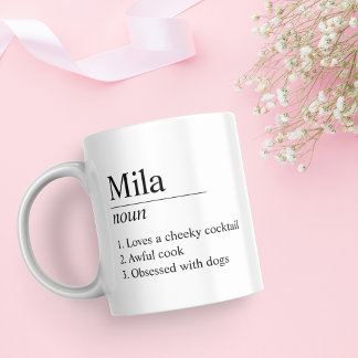 Caneca De Café Mug de Definição de Nome Personalizado Preto e Bra