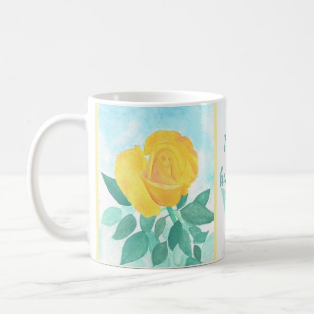 Caneca De Café Mug de Escritura Rosa Amarela (Esquerda)