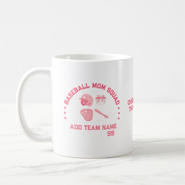 Caneca De Café Mug de Esquadrão da Mãe de Baseball Personalizada  (Esquerda)