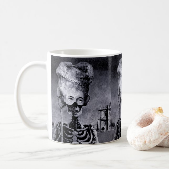 Caneca De Café Mug de esqueleto mascarado gótico (Com Donut)
