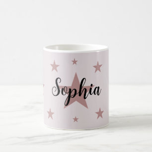 Caneca De Café Mug de estrela rosa personalizado - Personalizado