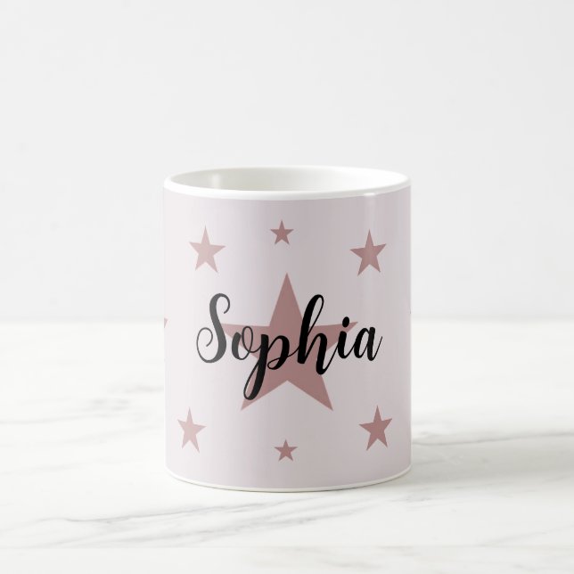 Caneca De Café Mug de estrela rosa personalizado - Personalizado  (Centro)