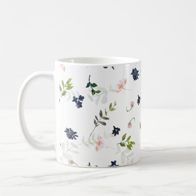 Caneca De Café Mug de Flor Azul (Esquerda)