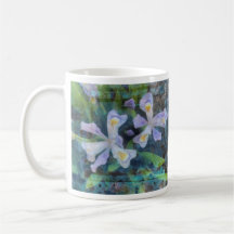 Mug de Flor Branco Roxo