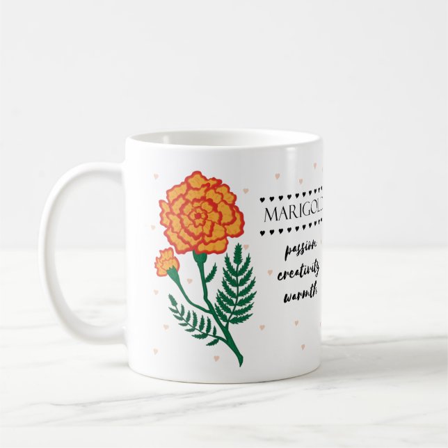 Caneca De Café Mug de Flor de Nascimento de Outubro com Significa (Esquerda)
