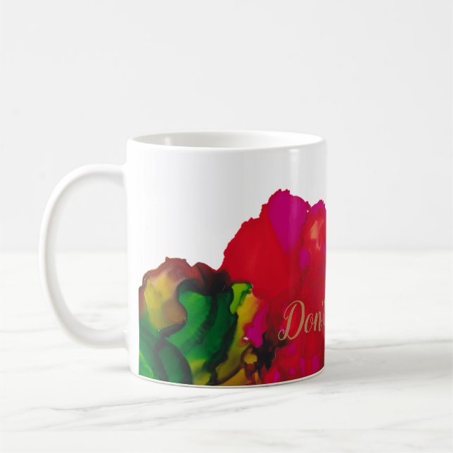 Caneca De Café Mug de Flor Magenta (Esquerda)