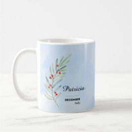 Caneca De Café Mug de Flor Personalizado em dezembro