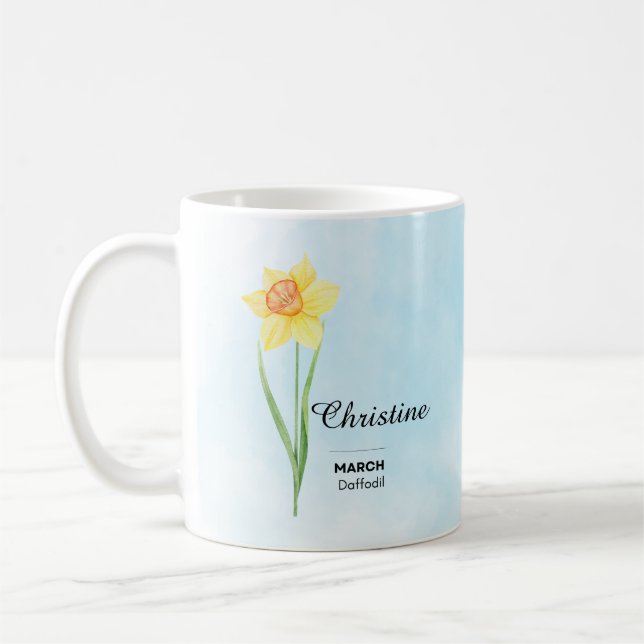 Caneca De Café Mug de Flor Personalizado Março (Esquerda)
