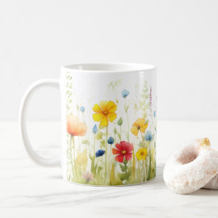 Caneca De Café Mug de Flores de Campo de primavera