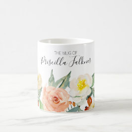 Caneca De Café Mug De Flores Modernas De Pessegueiros