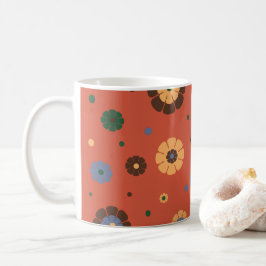 Caneca De Café Mug de Flores Retro