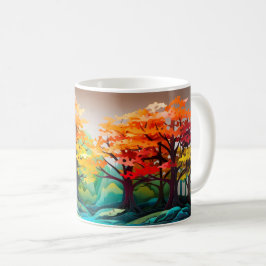Caneca De Café Mug de floresta vibrante
