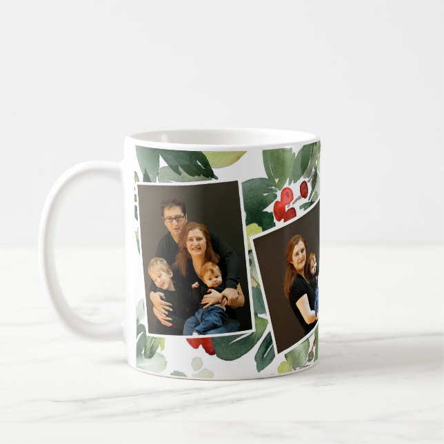 Caneca De Café Mug de Foto Feliz de Natal (Esquerda)