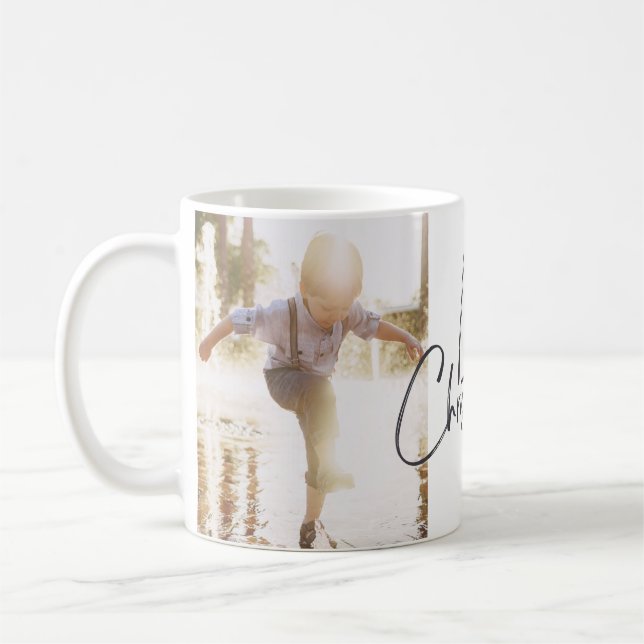Caneca De Café Mug de Foto Joyful Moderno (Esquerda)