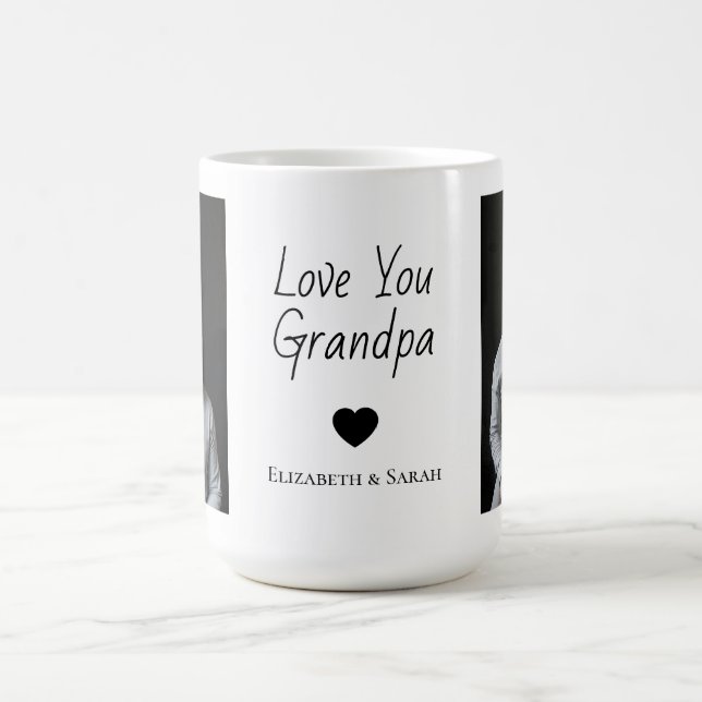 Caneca De Café Mug de Foto Personalizado - Amo Seu Avô (Centro)
