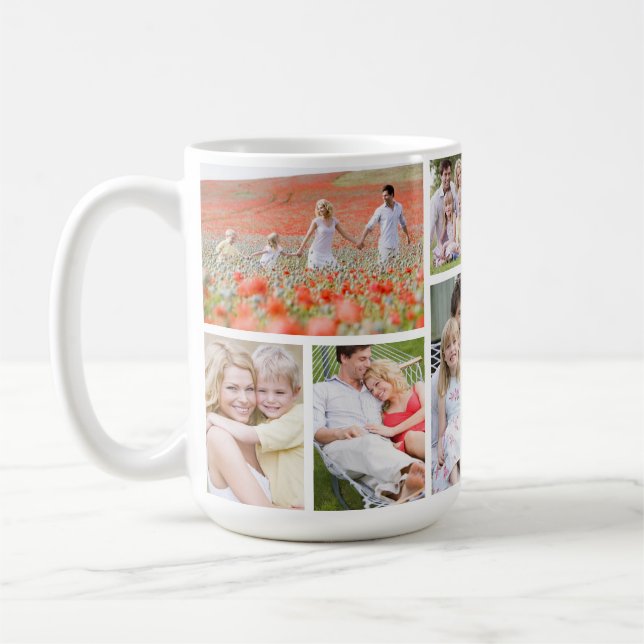 Caneca De Café Mug de Foto Personalizado da Família 9 (Esquerda)