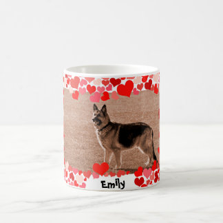 Caneca De Café Mug de Fotografia do German shepherd de Corações P