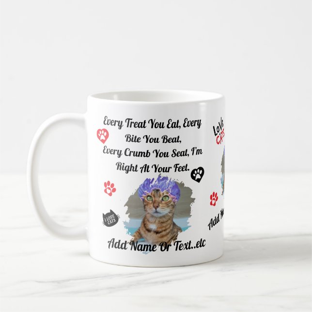 Caneca De Café Mug de Gato Cugado Personalizado para Amantes de G (Esquerda)