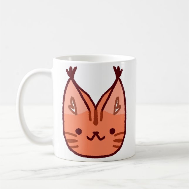 Caneca De Café Mug de Gato de Laranja Cinto REVISTO (Esquerda)