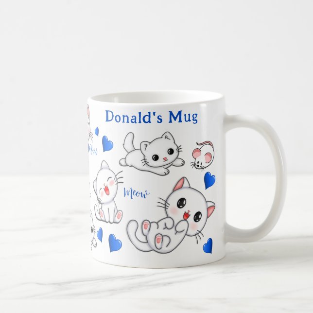 Caneca De Café Mug de Gato e Rato Personalizado (Direita)