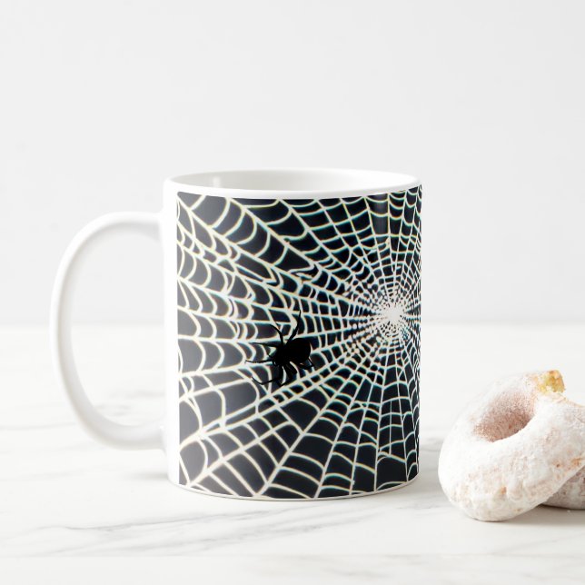 Caneca De Café Mug de Halloween na Web Spider (Com Donut)