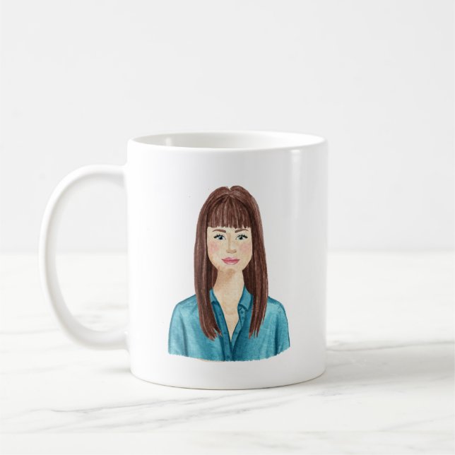 Caneca De Café Mug de imagem personalizada de aquarela (Esquerda)