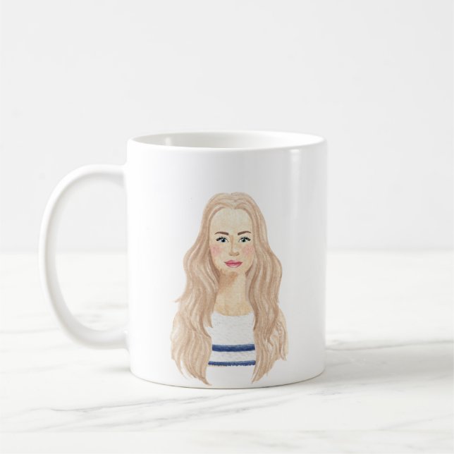 Caneca De Café Mug de imagem personalizada de aquarela (Esquerda)