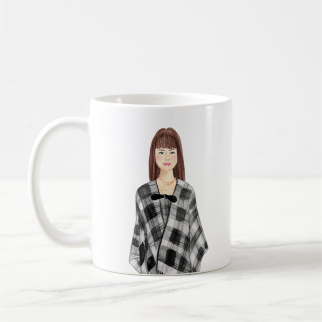 Caneca De Café Mug de imagem personalizada de aquarela (Esquerda)