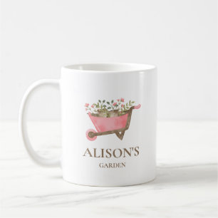 Caneca De Café Mug de Jardim de Aquarela Rosa-Rosa-Rosa-Elegante