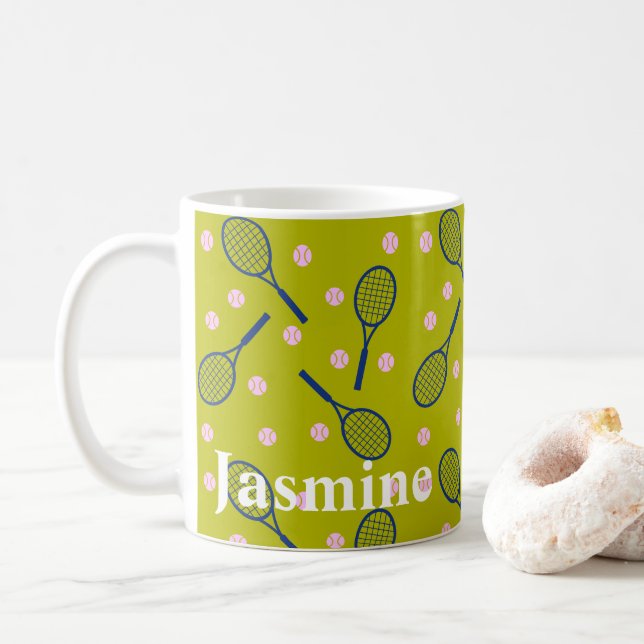 Caneca De Café Mug de jogador de Tênis personalizado (Com Donut)
